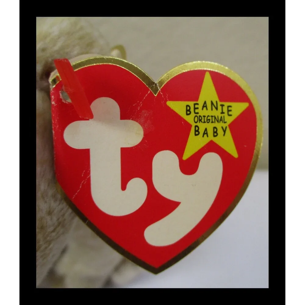 Ty Beanie Baby Almond The Bear CREASED TAG
